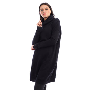 Oversized turtleneck sweater dress