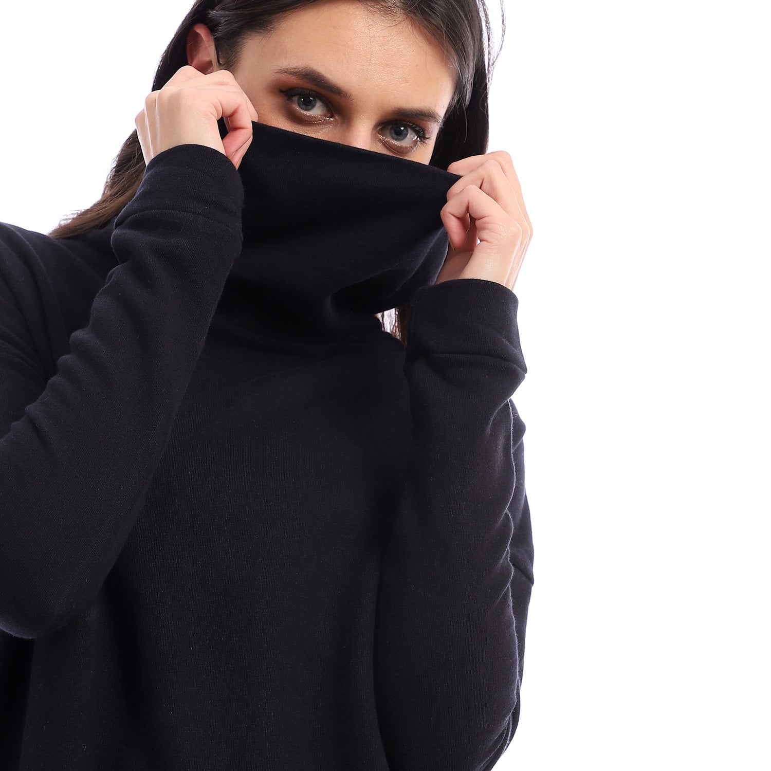 Oversized turtleneck sweater dress