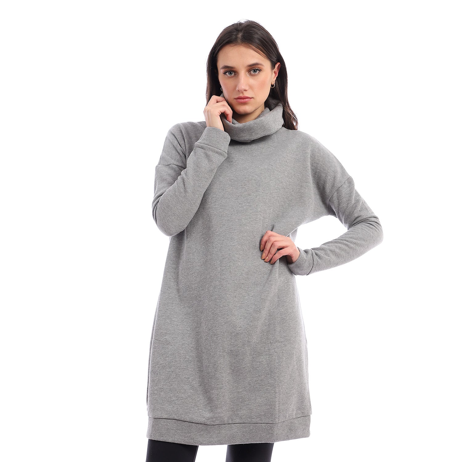 Oversized turtleneck sweater dress