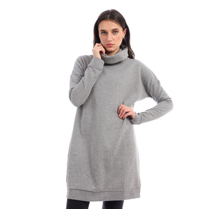 Oversized turtleneck sweater dress